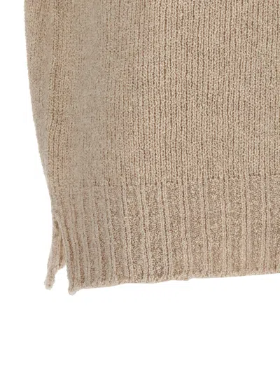 Ma'ry'ya Raglan-sleeve Wool Sweater In Beige