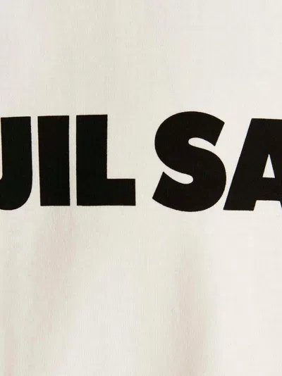 Jil Sander Logo T-shirt By . The Brand Presents A Minimalist Style That Is Appreciated Wor In White/black
