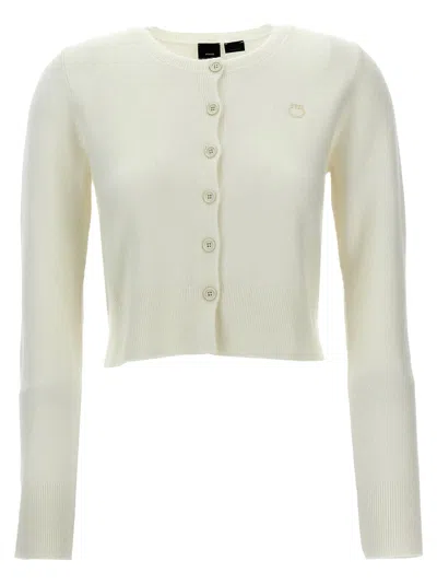 Shop Pinko 'carattere' Cardigan In White