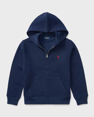 Polo Ralph Lauren Cotton Jersey Zipped Hoodie In Refined Navy