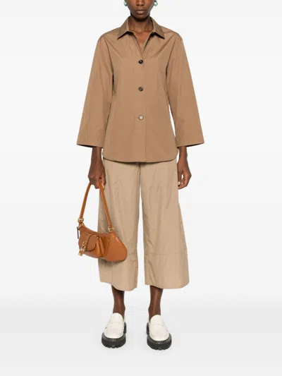 Max Mara Cotton Shirt In Brown