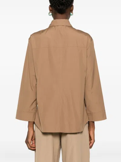 Max Mara Cotton Shirt In Brown