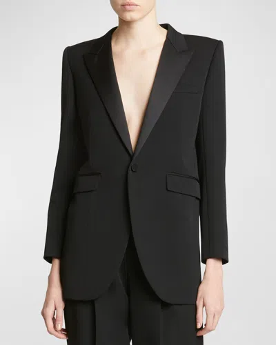 Saint Laurent Elevate Your Style With A Chic Black Smoking Jacket For Women In Noir