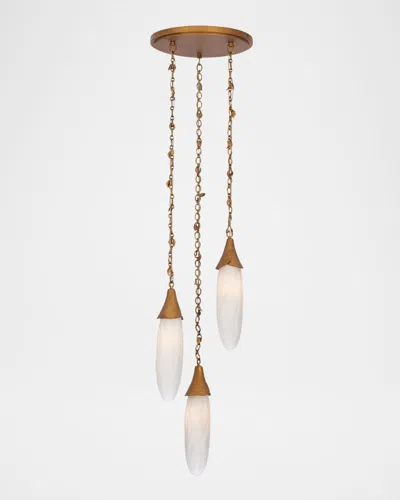 Kalco Lighting Bougainvillea 3-light Drop Chandelier In Warm Gold
