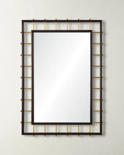 Mirror Home Rectangle Carved 44" Mirror In Black