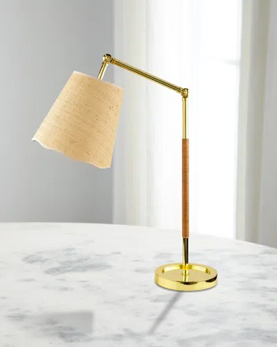 Surya Magda 25" Iron Table Lamp With Jute Shade In Gold