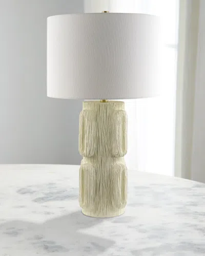 Surya Antomi 27" Painted Resin Table Lamp With Linen Shade In White