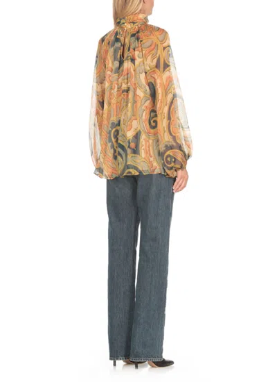 Shop Etro Silk Shirt In Beige