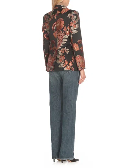 Shop Etro Blazer With Print In Black