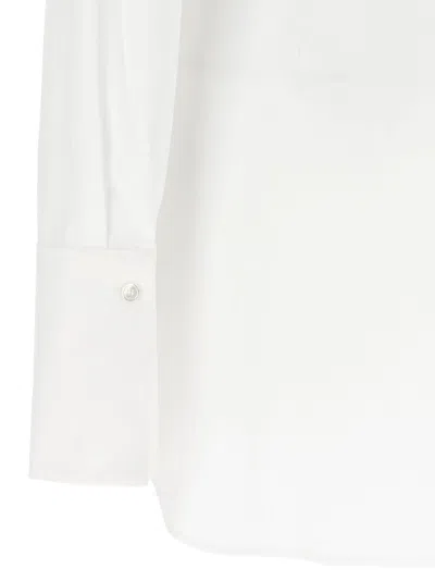 Nensi Dojaka Cotton Corseted Longline Shirt In White
