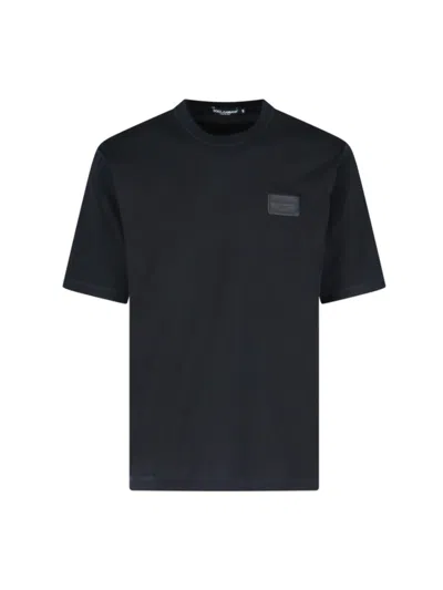 Shop Dolce & Gabbana Plaque T-shirt In Black