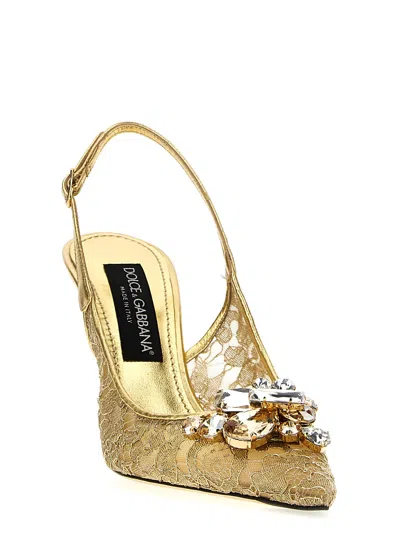 Shop Dolce & Gabbana Taormina Slingback In Gold