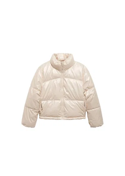 MANGO METALLIC PUFFER JACKET LIGHT/PASTEL GREY 