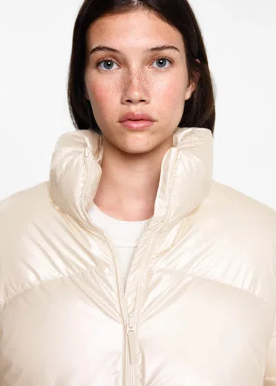 MANGO METALLIC PUFFER JACKET LIGHT/PASTEL GREY 