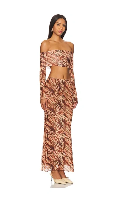 Superdown Viv Skirt Set In Brown