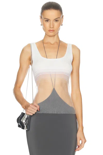Grace Ling Evanescent Tank Top In Snow