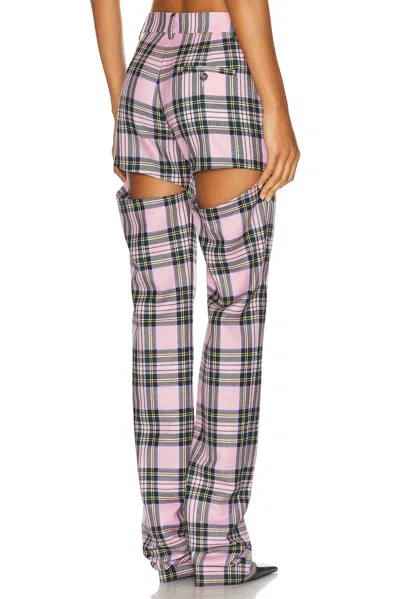 Area Checked Trousers In Pink Multi