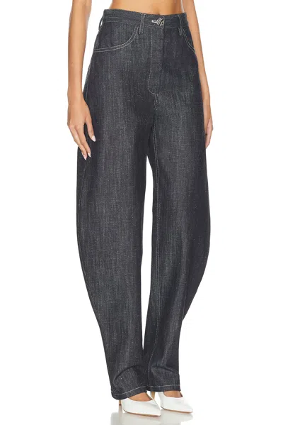 Matthew Bruch High-waist Barrel Jeans In Dark Denim