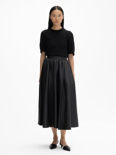 House Of Dagmar Leather Skirt In Black
