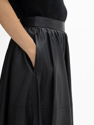 House Of Dagmar Leather Skirt In Black
