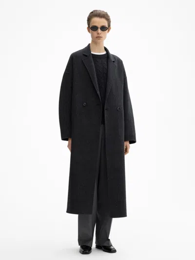 House Of Dagmar Doublé Coat In Graphite Grey