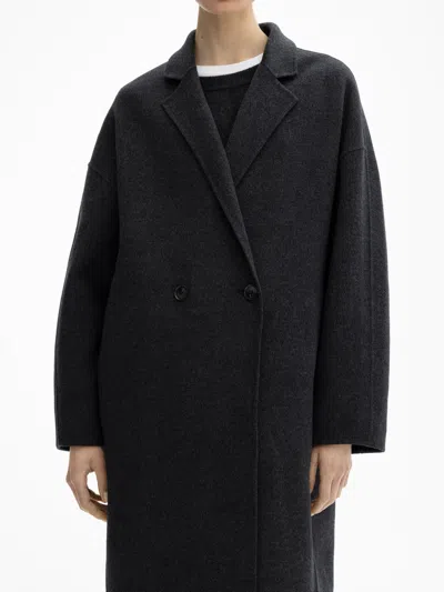 House Of Dagmar Doublé Coat In Graphite Grey