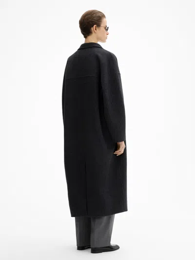 House Of Dagmar Doublé Coat In Graphite Grey