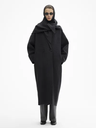 House Of Dagmar Doublé Coat In Graphite Grey