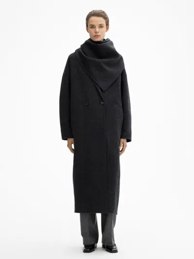 House Of Dagmar Doublé Scarf In Graphite Grey