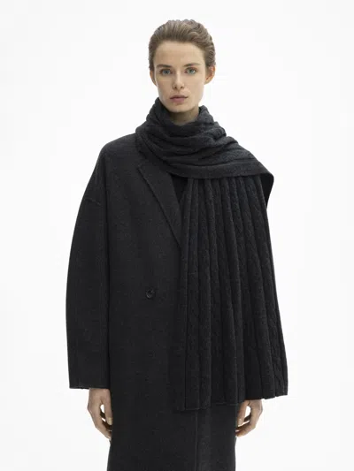 House Of Dagmar Ribbed Scarf In Graphite Grey
