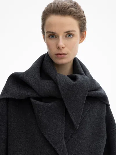House Of Dagmar Doublé Scarf In Graphite Grey