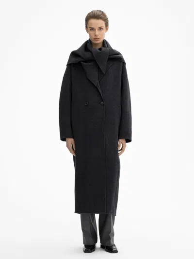 House Of Dagmar Doublé Scarf In Graphite Grey
