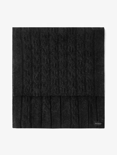 House Of Dagmar Ribbed Scarf In Graphite Grey