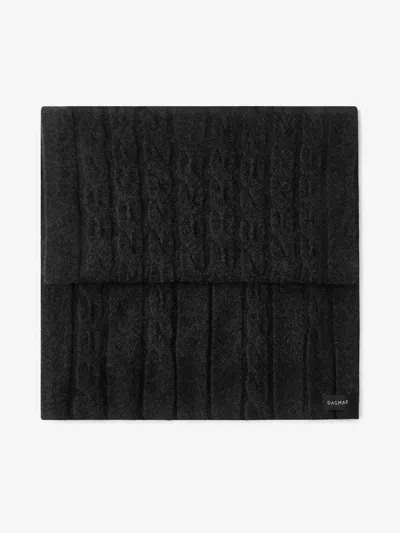 House Of Dagmar Ribbed Scarf In Graphite Grey