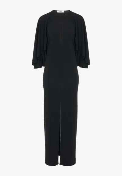Chloé Cape Maxi Dress In Black