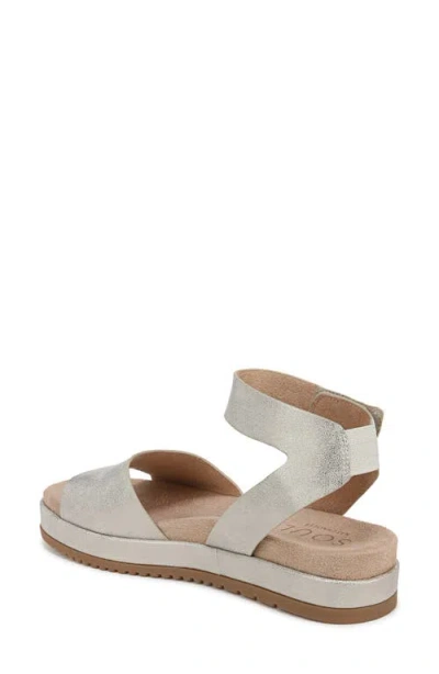 Soul Naturalizer Deara Ankle Strap Flatform Sandals In Light Gold Faux Leather