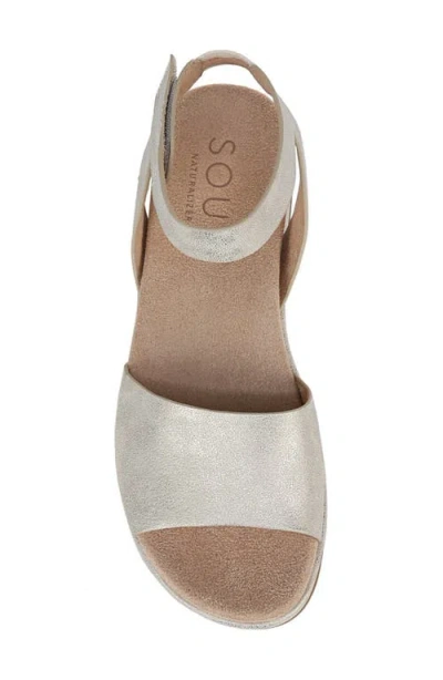 Soul Naturalizer Deara Ankle Strap Flatform Sandals In Light Gold Faux Leather