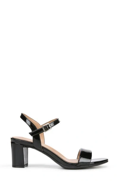 Naturalizer Bristol Ankle Strap Sandals In Black Patent Faux Leather