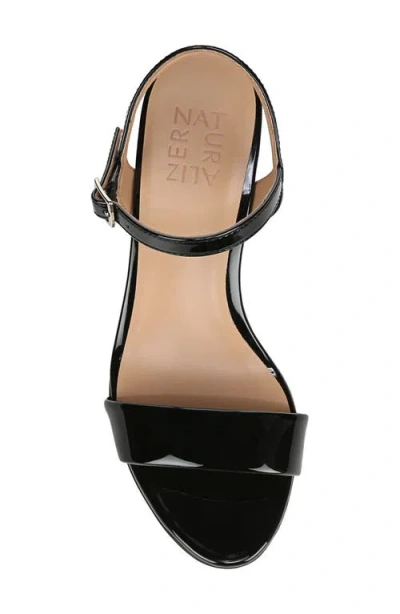 Naturalizer Bristol Ankle Strap Sandals In Black Patent Faux Leather