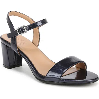 Naturalizer Bristol Ankle Strap Sandals Women's Shoes In Midnight Blue Faux Leather