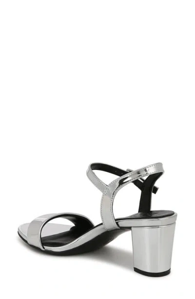 Naturalizer Bristol Ankle Strap Sandals In Silver Faux Leather