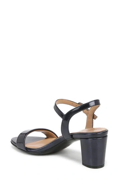 Naturalizer Bristol Ankle Strap Sandals Women's Shoes In Midnight Blue Faux Leather