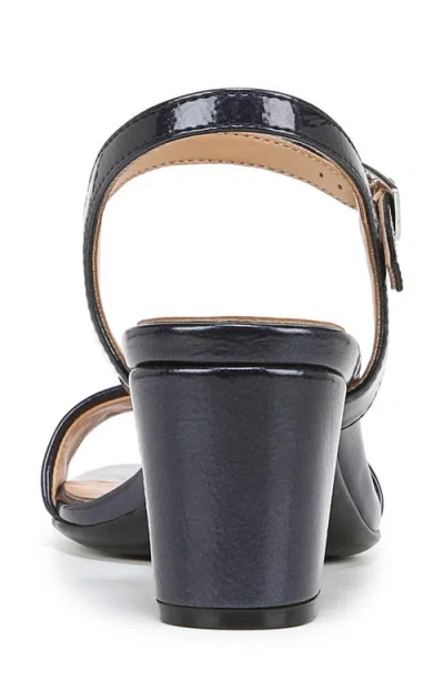 Naturalizer Bristol Ankle Strap Sandals Women's Shoes In Midnight Blue Faux Leather