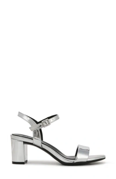 Naturalizer Bristol Ankle Strap Sandals In Silver Faux Leather
