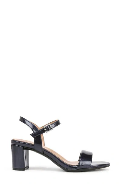 Naturalizer Bristol Ankle Strap Sandals Women's Shoes In Midnight Blue Faux Leather