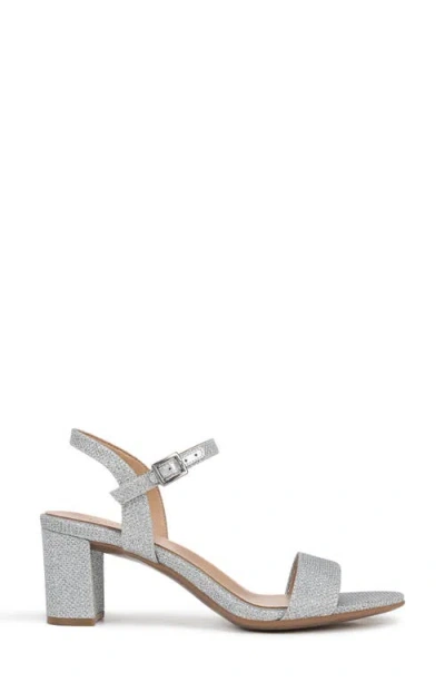 Naturalizer Bristol Ankle Strap Sandals In Silver Fabric