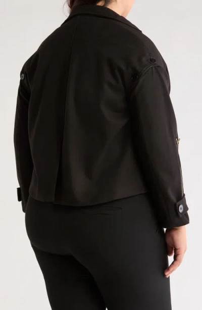 Patrizia Luca Boxy Zip Front Jacket In Black