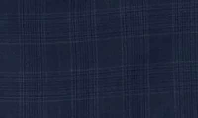 English Laundry Plaid Trim Fit Notch Lapel Wool Blend Two-piece Suit In Navy