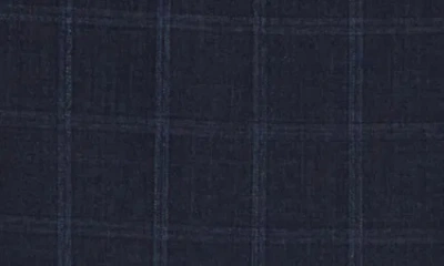 English Laundry Plaid Trim Fit Notch Lapel Wool Blend Two-piece Suit In Navy