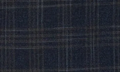 English Laundry Plaid Trim Fit Peak Lapel Two-piece Suit In Navy